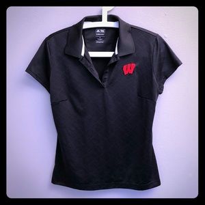 Adidas Wisconsin logo Golf Black polo
